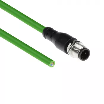 ACT Industrial 3,00 m anturikaapeli M12D 4-napainen uros avoimeen päähän, Superflex Xtreme TPE-kaapeli, suojattu