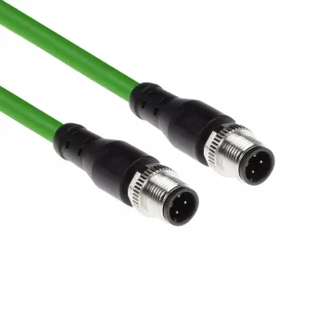ACT Industrial 3,00 m anturikaapeli M12D 4-napainen uros M12D 4-napaiseen uroksen, Superflex Xtreme TPE-kaapeli, suojattu