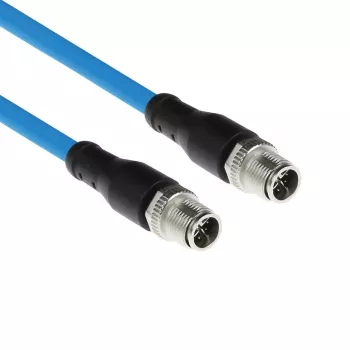 ACT Industrial 1,50 m anturikaapeli M12X 8-napainen uros M12X 8-napaiseen uroksen, Superflex SF/UTP TPE-kaapeli, suojattu
