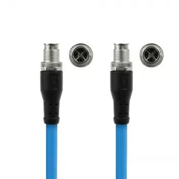 ACT Industrial 1,50 m anturikaapeli M12X 8-napainen uros M12X 8-napaiseen uroksen, Superflex SF/UTP TPE-kaapeli, suojattu