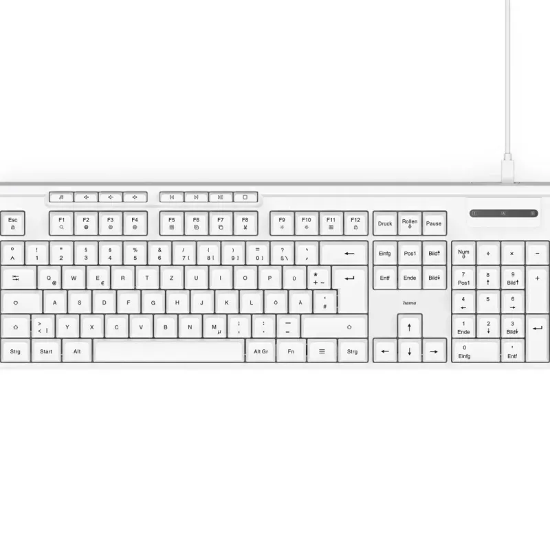 Hama CK-200 näppäimistö koti/toimisto USB QWERTZ saksa valkoinen