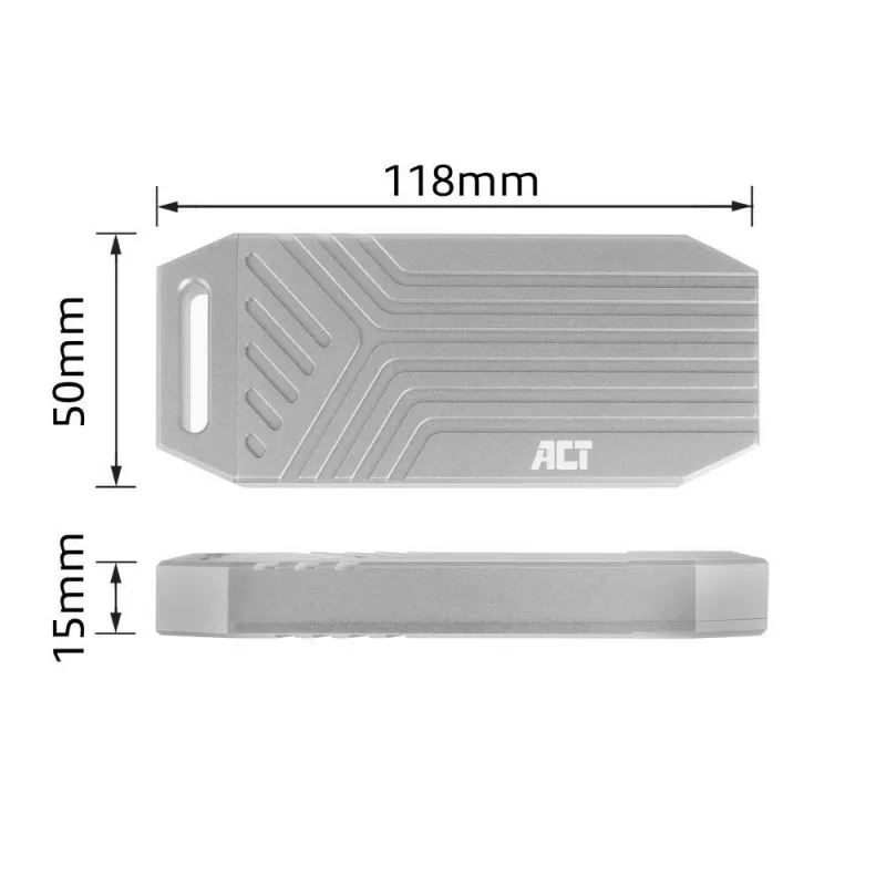 ACT USB 40 Gbit/s M.2 2280 NVMe / PCIe SSD-kotelo, työkaluvapaa