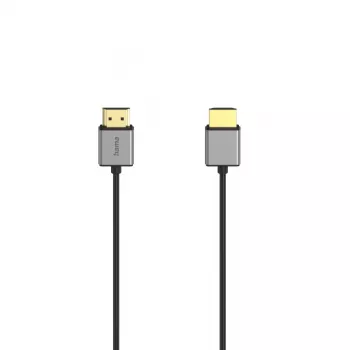 Hama 00205449 HDMI-kaapeli 1,5 m HDMI Type-A (standardi) musta, harmaa