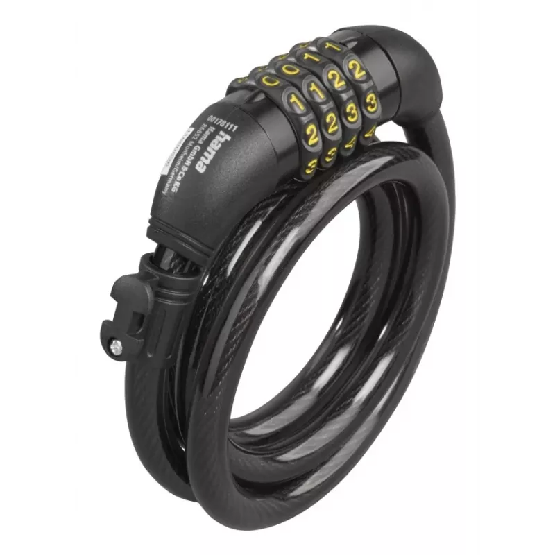 Hama 00178135 pyöränlukko musta 1200 mm vaijerilukko