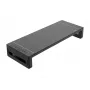 Monitorijalusta EQUIP ergonominen monitorijalusta USB-liitännöillä (USB-A x4, USB-C x1), vapaasti seisova, 25 kg, musta