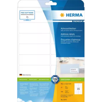 Osoitetarrat Premium HERMA A4 99,1x33,8 mm 400 kpl