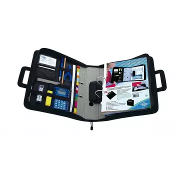WEDO personal organizer 58 601 — muovi- ja polyesterikansio A4:lle käyntikorttitaskulla, musta