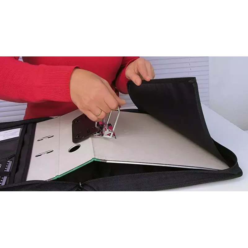 WEDO personal organizer 58 601 — muovi- ja polyesterikansio A4:lle käyntikorttitaskulla, musta