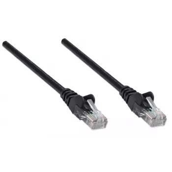 Intellinet verkkopatch-kaapeli, Cat5e, 0,25 m, musta, CCA, U/UTP, PVC, RJ45, kullatut koskettimet, lukituskielekkeen suojus, taittumissuoja, elinikäinen takuu
