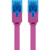 Litteä patch-kaapeli Goobay CAT 6A U/UTP magenta 2 m