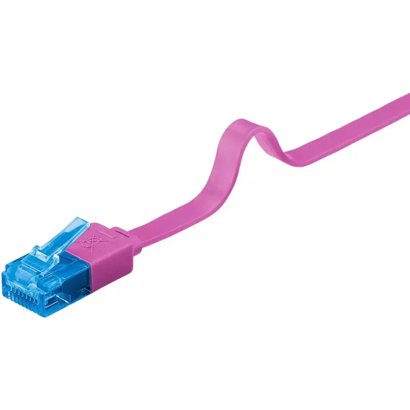 Litteä patch-kaapeli Goobay CAT 6A U/UTP magenta 2 m
