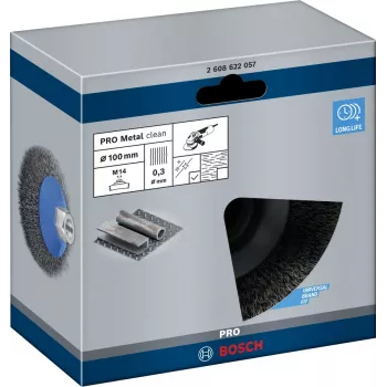 Esikiillotus harja Bosch Clean for Metal Tapered Brushes Crimped Wire