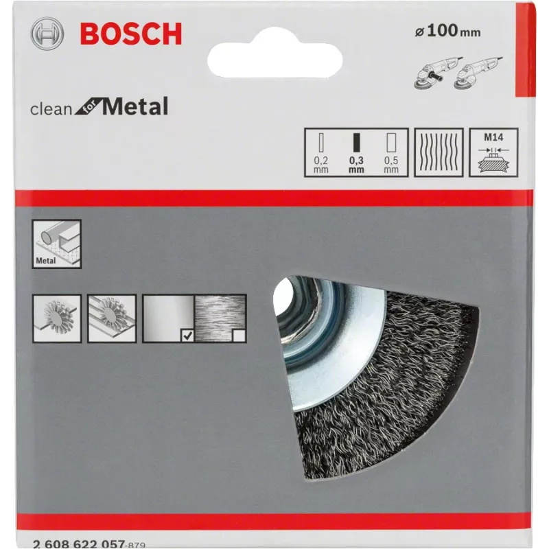 Esikiillotus harja Bosch Clean for Metal Tapered Brushes Crimped Wire