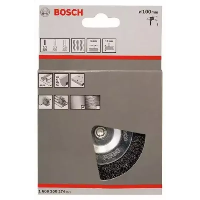 Teräsharja Bosch 1 609 200 274, 10 cm, varren halkaisija 6 mm