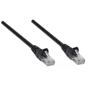 Intellinet verkkokaapeli, Cat6, 10 m, musta, kupari, U/UTP, PVC, RJ45, kullatut kontaktit, ilman lukituskieltä, vedonpoisto, elinikäinen takuu