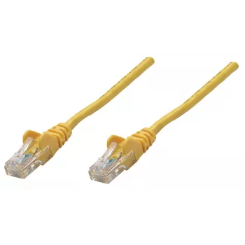 Intellinet verkkokaapeli, Cat6, 15 m, keltainen, kupari, U/UTP, PVC, RJ45, kullatut kontaktit, ilman lukituskieltä, taittumissuojaholkki, elinikäinen takuu