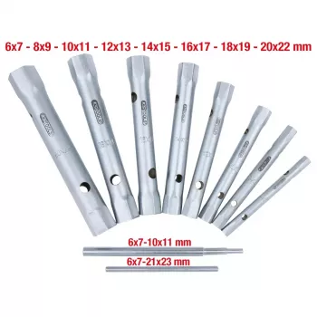 KS Tools Classic 518.0900 Putkihylsyavainsarja, 10 kpl, 6x7-20x22 mm