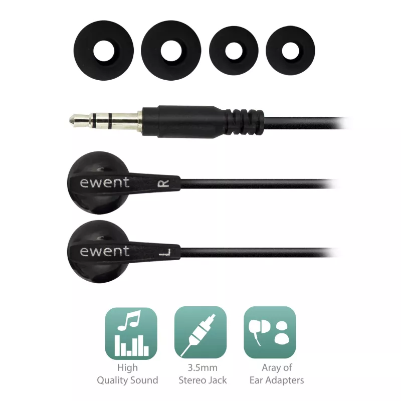 Ewent EW3584 kuulokkeet/headset johdollinen in-ear musiikki musta