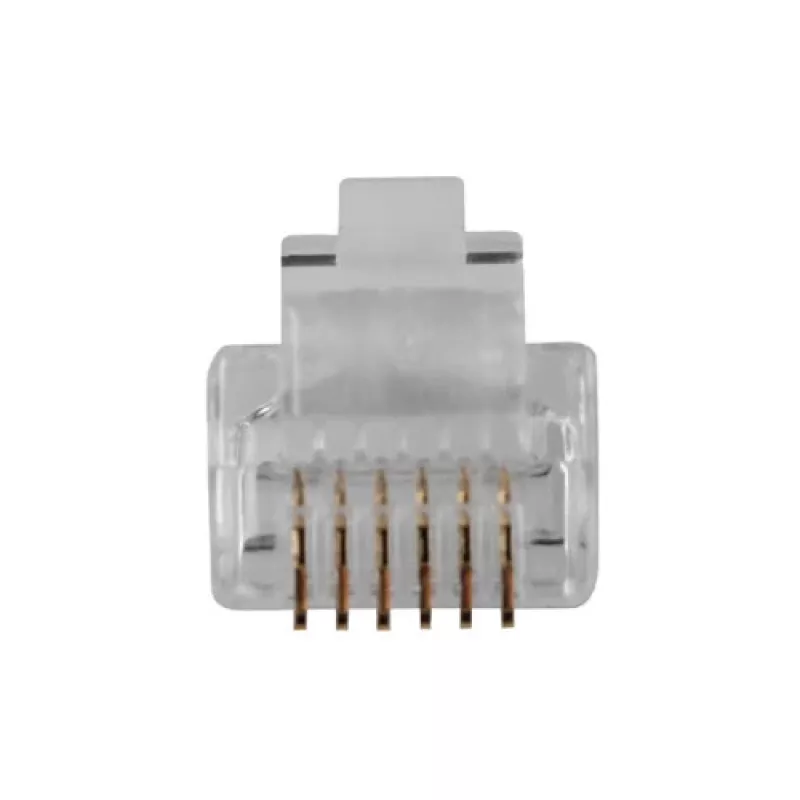 Modulaariset liittimet Intronics RJ-12 M TD106M ACT pyöreä kaapeli täyslanka pussissa 25 kpl