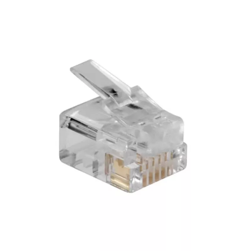 Modulaariset liittimet Intronics RJ-12 M TD106M ACT pyöreä kaapeli täyslanka pussissa 25 kpl