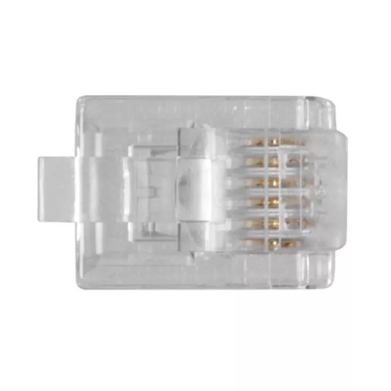 Modulaariset liittimet Intronics RJ-12 M TD106M ACT pyöreä kaapeli täyslanka pussissa 25 kpl