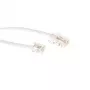 ACT valkoinen 5 metrin lattapuhelinkaapeli RJ11- ja RJ45-liittimillä