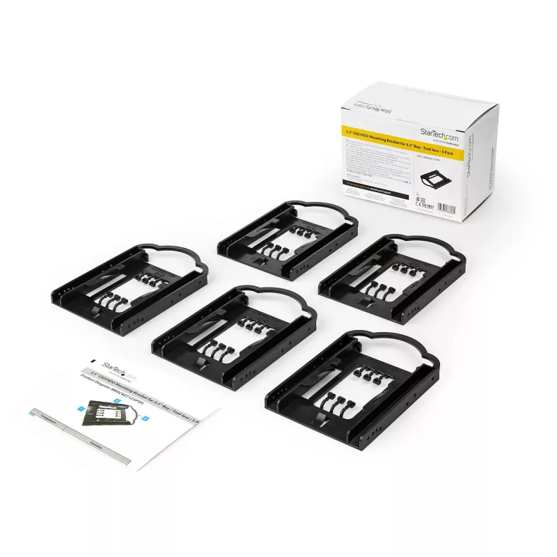 StarTech.com 5 kpl:n pakkaus – 2,5 tuuman SSD/HDD-asennusteline 3,5 tuuman asennuspaikkaan