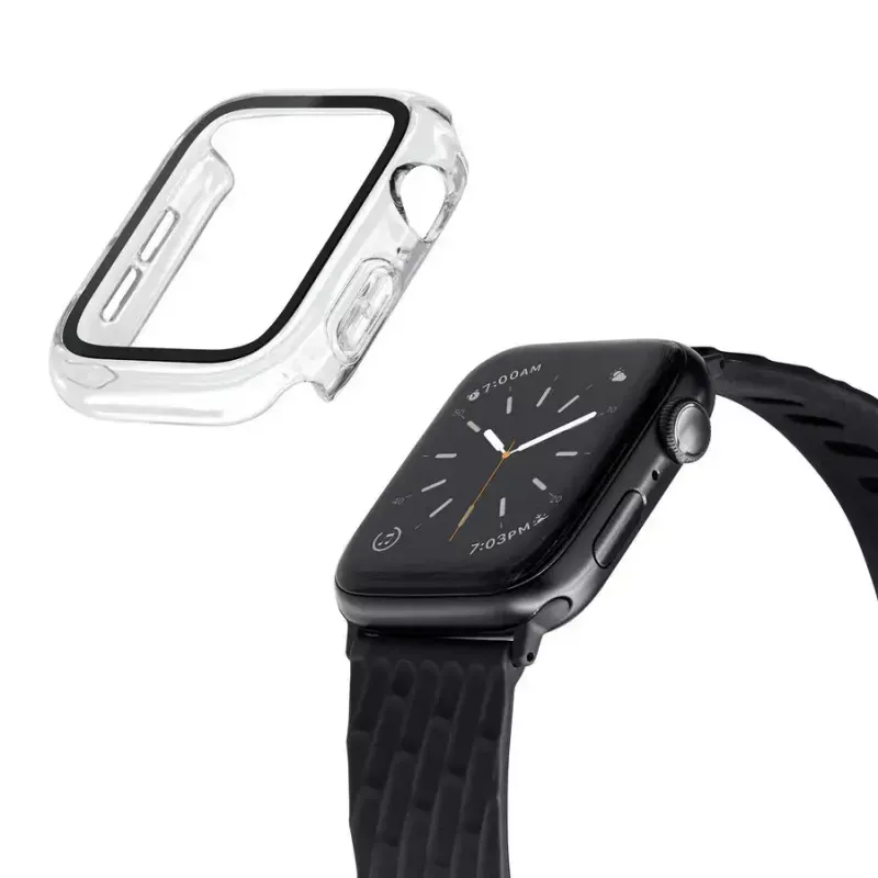Älykellon kotelo LAUT Shield läpinäkyvä lasi polykarbonaatti PC Apple Watch 44/45mm