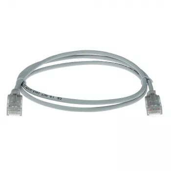 ACT harmaa 10 metriä LSZH U/UTP CAT6 datakeskuksen slimline-patchkaapeli vedonpoistolla ja RJ45-liittimillä
