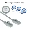 ACT harmaa 10 metriä LSZH U/UTP CAT6 datakeskuksen slimline-patchkaapeli vedonpoistolla ja RJ45-liittimillä