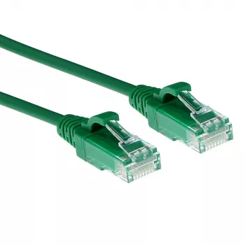 ACT vihreä 7 metriä LSZH U/UTP CAT6 datakeskuksen slimline-patchkaapeli taittumissuojalla ja RJ45-liittimillä