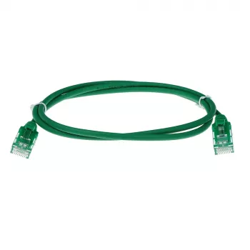 ACT vihreä 7 metriä LSZH U/UTP CAT6 datakeskuksen slimline-patchkaapeli taittumissuojalla ja RJ45-liittimillä