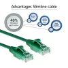 ACT vihreä 7 metriä LSZH U/UTP CAT6 datakeskuksen slimline-patchkaapeli taittumissuojalla ja RJ45-liittimillä