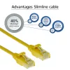 ACT keltainen 7 metriä LSZH U/UTP CAT6 datakeskuksen slimline-patchkaapeli napsautussuojalla ja RJ45-liittimillä