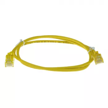 ACT keltainen 10 metriä LSZH U/UTP CAT6 datakeskuksen slimline-patchkaapeli ilman lukituskieltä RJ45-liittimillä
