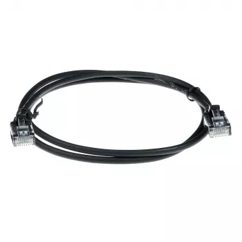 ACT musta 7 metriä LSZH U/UTP CAT6 datakeskuksen slimline-patchkaapeli lukituskielen suojalla ja RJ45-liittimillä