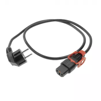 ACT virtakaapeli CEE 7/7 pistoke (kulma) - C13 IEC Lock+ musta 1 m, EL341S
