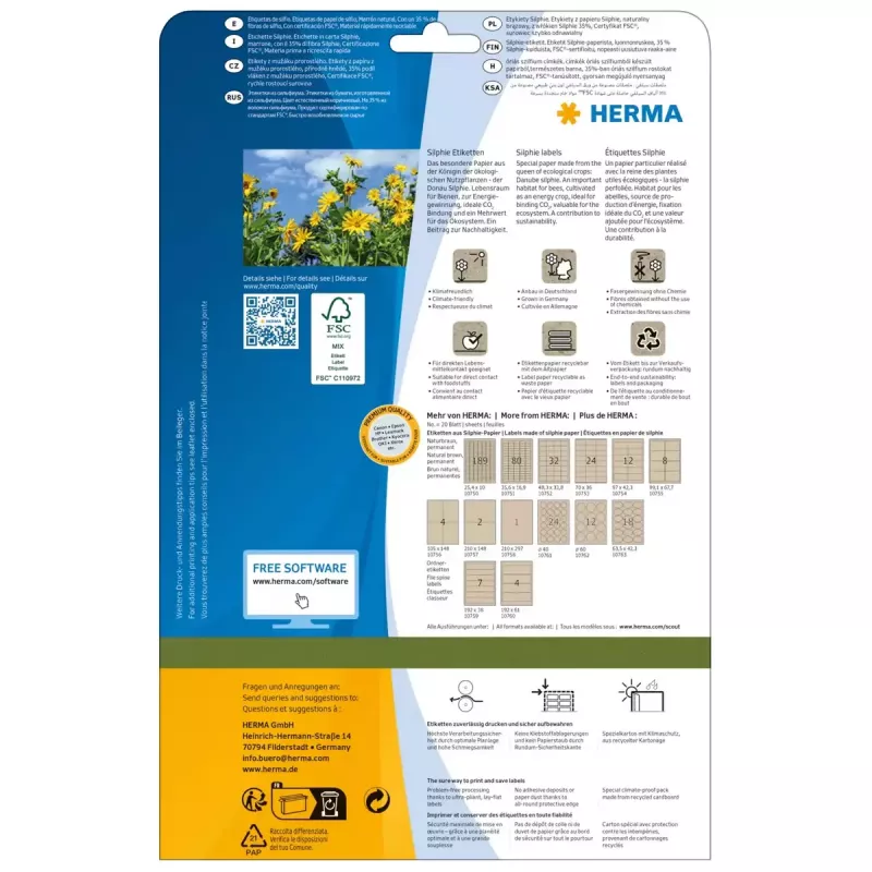 Tarralappu HERMA 10763 pysyvä ruskea 360 kpl ellipsi 63,5x42,3 mm