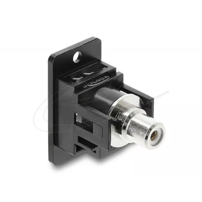 Keystone-moduuli DELOCK 91112 — litteä RCA-RCA, musta/valkoinen