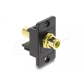 Keystone-moduuli DELOCK 91113 RCA-RCA-liittimillä, litteä rakenne, musta/keltainen