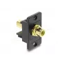 Keystone-moduuli DELOCK 91113 RCA-RCA-liittimillä, litteä rakenne, musta/keltainen