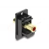 Keystone-moduuli DELOCK 91114 — RCA-RCA, litteä rakenne, musta/punainen