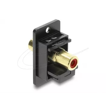 Keystone-moduuli DELOCK 91114 — RCA-RCA, litteä rakenne, musta/punainen