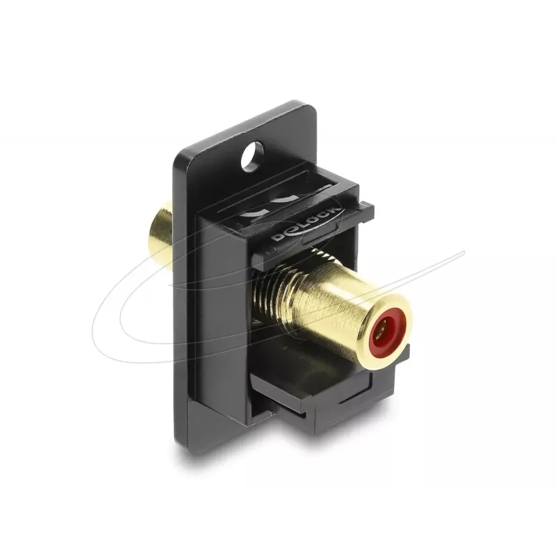 Keystone-moduuli DELOCK 91114 — RCA-RCA, litteä rakenne, musta/punainen