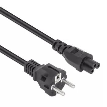 Manhattan Mains Power Cord/Cable, Euro 2-pin (CEE 7/4 Schuko) plug to C5 Female (cloverleaf/triangular), 1m, 2.5A, Lead, Lifetime Warranty