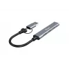 USB 3.2 Gen 1 4-porttinen keskitin EQUIP — 3× USB-C + 1× USB-A, 5 Gbit/s, alumiini, harmaa