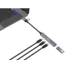 USB 3.2 Gen 1 4-porttinen keskitin EQUIP — 3× USB-C + 1× USB-A, 5 Gbit/s, alumiini, harmaa
