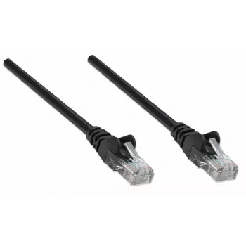 Intellinet verkkokaapeli, Cat5e, 15 m, musta, CCA, U/UTP, PVC, RJ45, kullatut kontaktit, lukituskielekkeen suoja, taittumissuoja, elinikäinen takuu