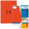 Tarrat HERMA värillinen A4 70x37 mm punainen paperi matta 2400 kpl