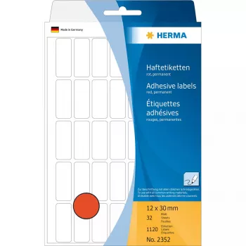 Yleisötarrat HERMA 12x30 mm punainen paperi matta käsinmerkintään